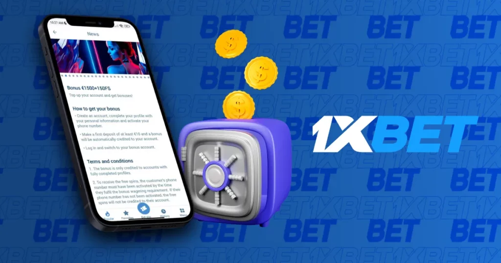 Promosi dan bonus dalam aplikasi mudah alih daripada 1xBet Malaysia